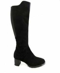 Mini Maxi Botte à Talon En Nubuck Noir | Petite Pointure Femme | Ellen Kassel Noir