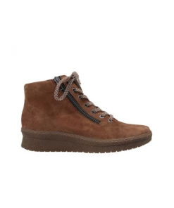 Basket Montante à Lacets En Cognac En Velours Cuir | Petite Pointure Femme | Semler Cognac