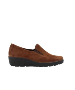 Mocassin Compensé En Velours Cuir Cognac | Petite Taille Femme | Semler Cognac