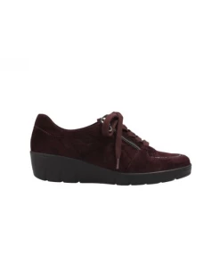 Lacet Compensé Bordeaux En Velours | Petite Pointure Femme | Semler Bordeaux