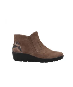 Boots Talon Compensé Velours Marron | Petite Pointure Femme | Semler Taupe