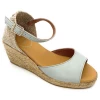 Espadrille Compensée Avec Sa Boucle En Cuir Bleu Ciel | Petite Taille Femme |Toni Pons Ciel