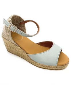 Espadrille Compensée Avec Sa Boucle En Cuir Bleu Ciel | Petite Taille Femme |Toni Pons Ciel