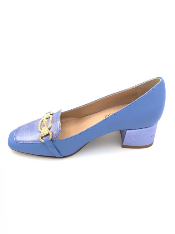 Mocassin à Talon En Cuir Bleu Petite Taille Femme Ellen Kassel Bleu 2 Mocassin à Talon En Cuir Bleu Petite Taille Femme Ellen Kassel Bleu – Image 2