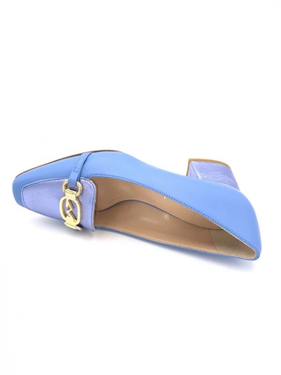 Mocassin à Talon En Cuir Bleu Petite Taille Femme Ellen Kassel Bleu 3 Mocassin à Talon En Cuir Bleu Petite Taille Femme Ellen Kassel Bleu – Image 3