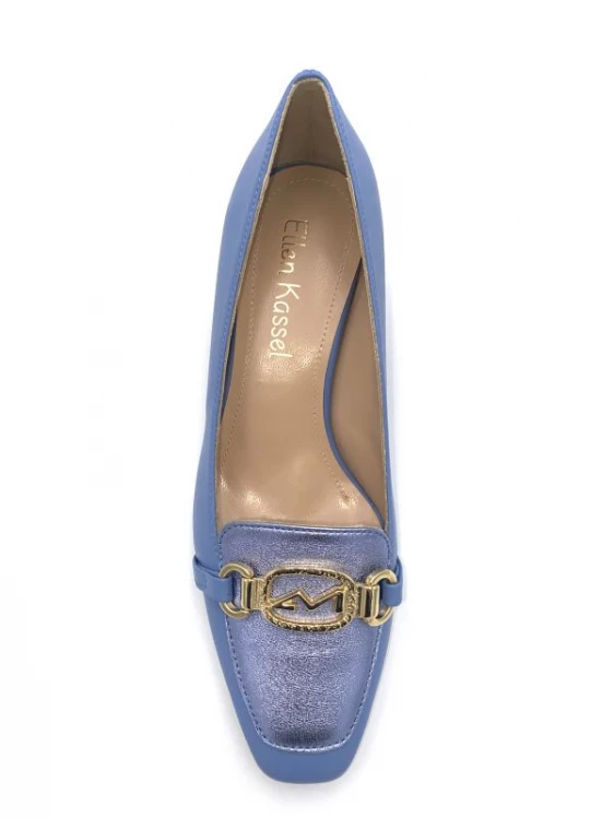Mocassin à Talon En Cuir Bleu Petite Taille Femme Ellen Kassel Bleu 5 Mocassin à Talon En Cuir Bleu Petite Taille Femme Ellen Kassel Bleu – Image 5