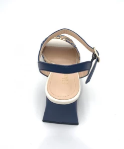 Sandale Fantaisie à Talon En Cuir Et Textile Marine | Petite Taille Femme |Ellen Kassel Marine -Women Calvin Klein Clothing popular shop m 537 cuir textile marine ellen kassel 2