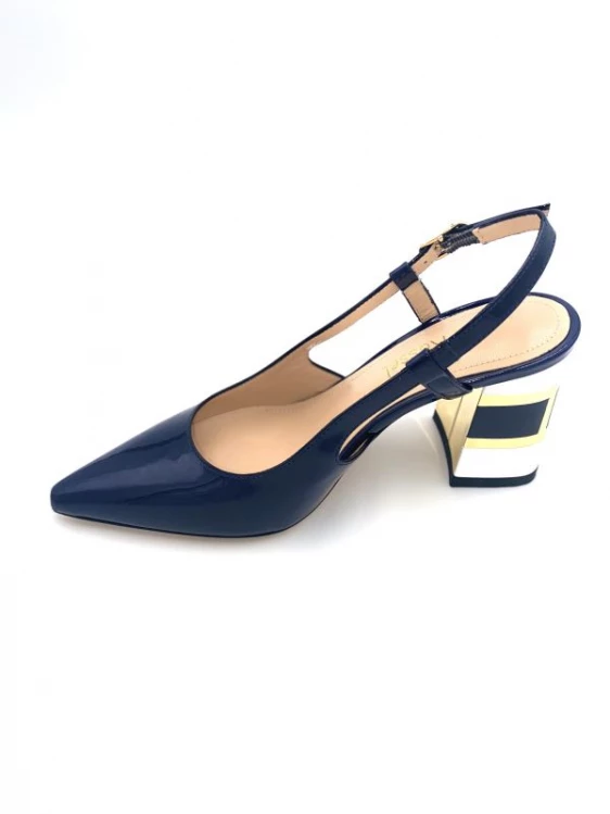 Escarpin En Cuir Marine Et Blanc à Talon Fantaisie | Petite Pointure Femme | Ellen Kassel Marine.blanc 2 Escarpin En Cuir Marine Et Blanc à Talon Fantaisie | Petite Pointure Femme | Ellen Kassel Marine.blanc – Image 2