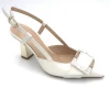 Escarpin Ouvert Blanc En Cuir |Petite Taille Femme | Ellen Kassel Blanc