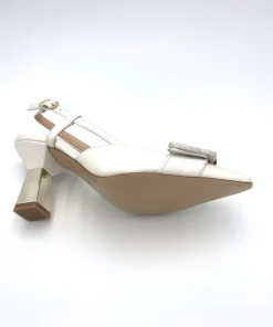 Escarpin Ouvert Blanc En Cuir |Petite Taille Femme | Ellen Kassel Blanc -Women Calvin Klein Clothing popular shop m 787 cuir blanc ellen kassel 4