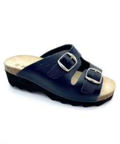 Chaussures Mule Réglable En Cuir Marine | Grande Taille Femme | Artika Marine