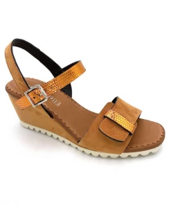 Sandale Compensée Habillé à Boucle | Grande Taille Femme | Ellen Kassel Orange