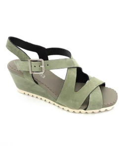 Sandale Compensé En Velours Vert | Petite Pointure Femme | Ellen Kassel Vert Tilleul