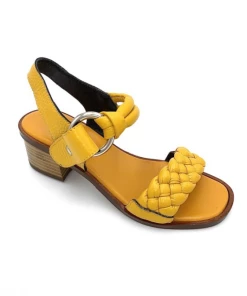 Sandale En Cuir Jaune Tressé | Petite Pointure Femme | Ellen Kassel Jaune