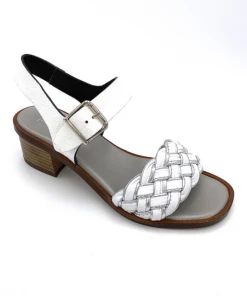 Chaussures Sandale à Talon En Cuir Blanc | Petite Taille Femme | Ellen Kassel Blanc