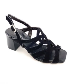 Sandale Habillée Noir En Velours à Talon | Petite Taille Femme | Ellen Kassel Noir