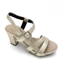 Sandale En Cuir Couleur Platine à Talon | Petite Pointure Femme |ELLEN KASSEL Platine