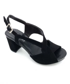 Sandale à Talon En Velours Noir | Petite Taille Femme |ELLEN KASSEL Noir