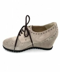 Lacet Compensé Habillé Bout Fleuri Taupe En Velours | Petite Taille Femme | Ellen Kassel Taupe -Women Calvin Klein Clothing popular shop p 40174102 velours cuir tau ellen kassel 2