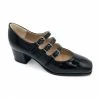 Escarpin Trotteur En Cuir Vernis Noir à Brides | Petite Taille Femme | Ellen Kassel Noir