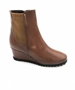 Bottine Compensée Cognac En Cuir | Petite Pointure Femme | Ellen Kassel Cognac