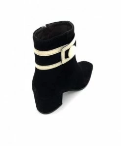 Bottine 60's à Talon En Velours Noir | Petite Pointure Femme | Ellen Kassel Noir -Women Calvin Klein Clothing popular shop p 5241 velours cuir noir ellen kassel 2