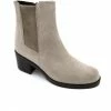Bottine Chelsea En Cuir Velours Taupe à Talon | Petite Taille Femme | Ellen Kassel Taupe