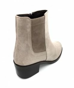 Bottine Chelsea En Cuir Velours Taupe à Talon | Petite Taille Femme | Ellen Kassel Taupe -Women Calvin Klein Clothing popular shop p 5244 velours cuir taupe ellen kassel 3