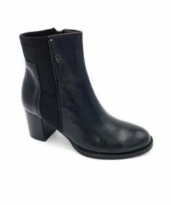 Bottine à Talon Noir En Cuir | Petite Pointure Femme | Ellen Kassel Noir