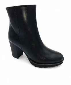 Bottine à Plateau Noir En Cuir à Talon | Petite Pointure Femme |Ellen Kassel Noir