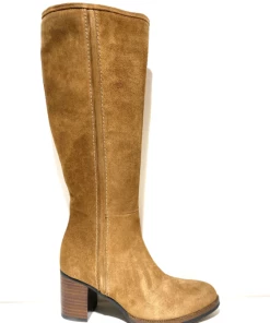 Botte Talon Haut En Velours Cognac | Petite Taille Femme | Ellen Kassel Cognac