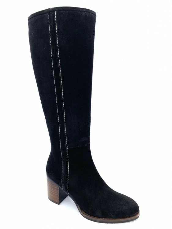 Botte Noir En Velours Cuir à Talon | Petite Taille Femme | Ellen Kassel Noir 2 Botte Noir En Velours Cuir à Talon | Petite Taille Femme | Ellen Kassel Noir – Image 2