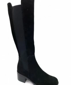 Botte En Velours Noir élastiqué | Petite Pointure Femme | Ellen Kassel Noir