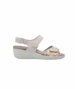 Semler Sandale Compensée Ramona 9045 Beige Fleurs