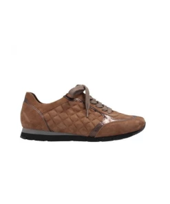 Basket Plate à Lacet En Velours Caramel | Petite Taille Femme | Semler Caramel