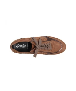 Basket Plate à Lacet En Velours Caramel | Petite Taille Femme | Semler Caramel -Women Calvin Klein Clothing popular shop rosa 5133 chevre velours car semler 4