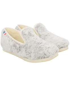 Charentaise Fourrée En Laine Gris | Petite Taille Femme | Les Chaussons De Flo Gris